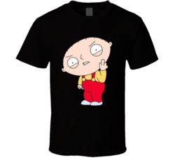 Stewie Griffin Middle Finger T Shirt