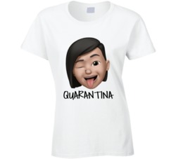 Quarantina Bitmoji Pandemic Ladies T Shirt