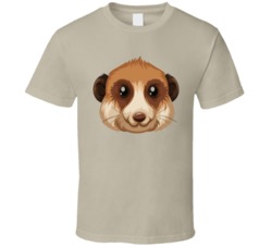 Meerkat Big Face Cartoon T Shirt