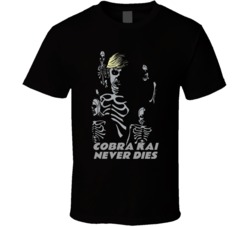 Cobra Kai Johnny Skeleton Karate Kid Never Dies T Shirt
