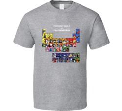 Periodic Table Of Transformers Cartoon Fan T Shirt