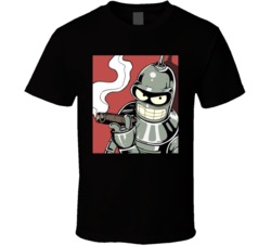Bender Futurama Noir Retro T Shirt