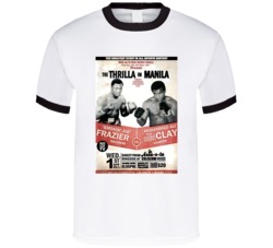 Thrilla In Manilla Fight Poster Fraizer Ali Clay T Shirt