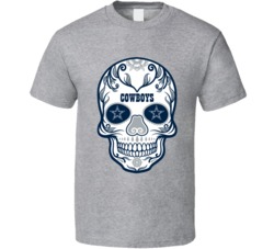 Day Of The Dead Football Skulls Dallas T Shirt