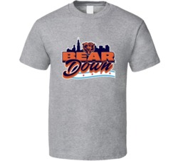 Chicago Flag And Football Bear Logo T Shirt