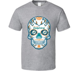 Day Of The Dead Football Skulls Miami T Shirt