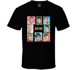 Star Trek Caricature Spock Captain Kirk T Shirt