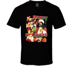 Happy Holidays Popular Wrestlers Sports Fan Christmas T Shirt