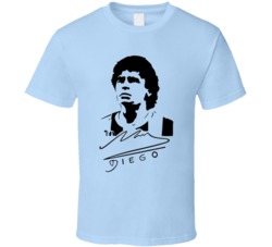 Diego Maradona Franco Signature Argentina T Shirt