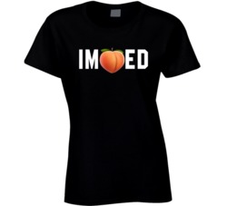 Impeached Im Peach Emoji Ed President Donald Trump Ladies T Shirt