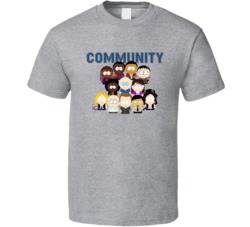 Community Joel Abed Troy Britta Cast South Park T Shirt