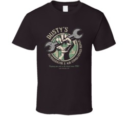 Dusty's Refrigerator And Air Conditioning Repair Logo Gi Joe Fan T Shi