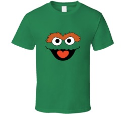 Oscar The Grouch Big Face Sesame Street T Shirt