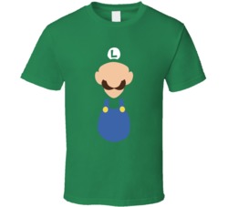 Luigi Super Mario Brothers Character Video Game Fan T Shirt