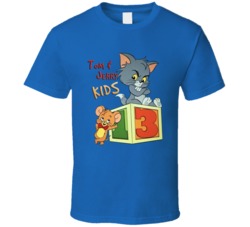 Tom And Jerry Kids Retro Cartoon Character Fan T Shirt