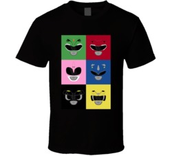 Power Rangers Face Collage T Shirt