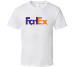Fat Ex Fed Ex Parody Logo T Shirt