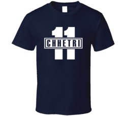 Sunil Chhetri Number 11 Indian Soccer Striker T Shirt