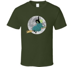 Witch Hazel Moon Riding A Broom Looney Tunes T Shirt