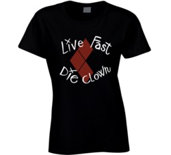 Harley Quinn Suicide Squad Live Fast Die Clown Ladies T Shirt