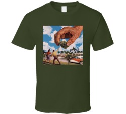 Giant Hand Grabbing A Weed Bud Funny T Shirt