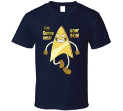 Star Trek Lower Decks Badgey I'm Gonna Wear Your Skin T Shirt