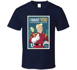 Futurama Zap Brannigan Wants You For Doop T Shirt