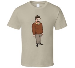 Ron Swanson Charicature Parks And Rec T Shirt