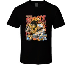 Mortal Kombat Scorpion's Toasty Oats Character Cereal T Shirt