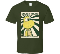 Super Mario Krupa Enlist Today Destroy The Plumber Peril T Shirt