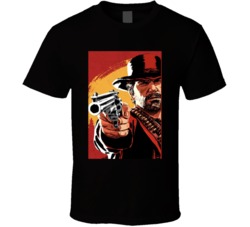 Red Dead Redemption Gun Slinger Cowboy Video Game T Shirt