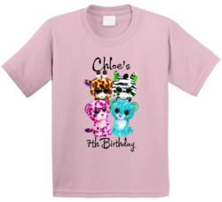 Chloe's 7th Birthday Beanie Boos Kids T Shirt