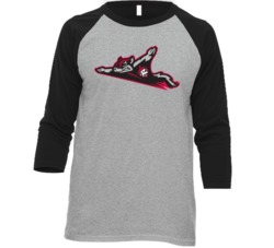 Richmond Flying Squirrels Minor League Baseball Team Mascot Raglan T S