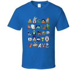 Looney Tunes Cartoon Alphabet Characters T Shirt