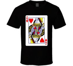 Queen Of Hearts Playing Card T Shirt