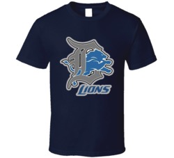 Detroit Baseball And Football Logo Mashup T Shirt
