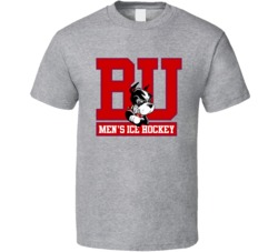 Bu Men's Ice Hockey Sports Fan T Shirt