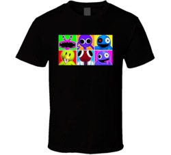 Rainbow Friends Blue Pink Purple Green Red Video Game T Shirt