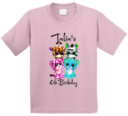 Talia's 6th Birthday Beanie Boos Kids T Shirt