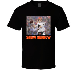 Joe Burrow Snow Burrow Buffalo Cincinnati Snow Game T Shirt