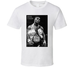 Mike Tyson Black And White Three Belts T Shirt