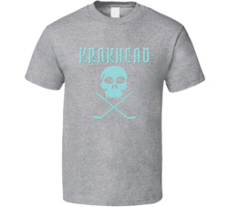 Krakhead Skull Crossed Sticks Seattle Hockey Fan T Shirt