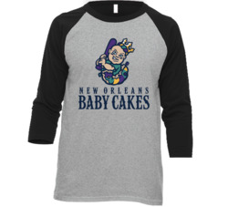 New Orleans Baby Cakes Minor League Baseball Team Raglan T Shirt