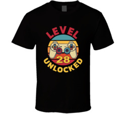 Level 28 Unlocked Video Game Player T Shirt