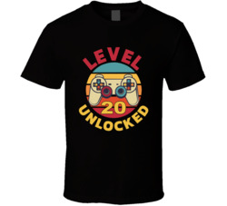 Level 20 Unlocked Video Game Player T Shirt