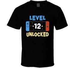 Level 12 Unlocked Video Gamer Player T Shirt