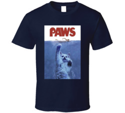 Paws Cat Jaws Parody T Shirt