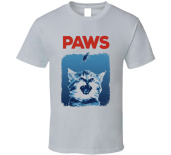 Paws Cat And Mouse Jaws Parody T Shirt