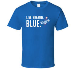 Live Breathe Blue Los Angeles Baseball Fan T Shirt