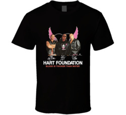 Hart Foundation Blood Is Thicker Than Water Wrestling Fan T Shirt